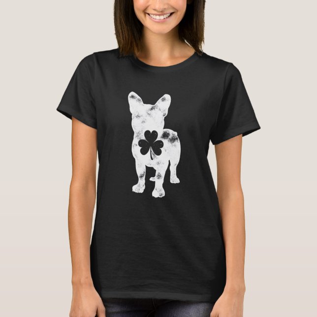 French Bulldog St Patricks Day Men Women Shamrock  T-Shirt (Front)