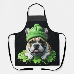 French Bulldog St. Patrick's Day Shamrock Luck Apron