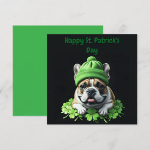French Bulldog St. Patrick's Day Shamrock Luck Invitation