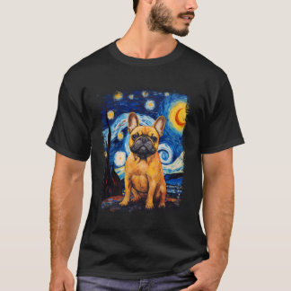 French Bulldog Starry Night Dogs T-Shirt