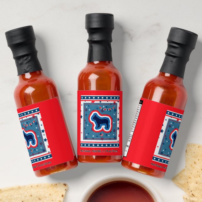 French Bulldog Stars Red White And Blue 4th July Hot Sauces (Laydown)