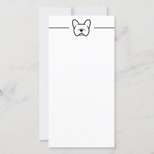 French Bulldog stationary notecard