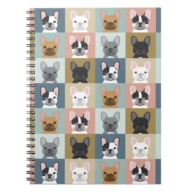 French Bulldog stationery journal notebook (Front)