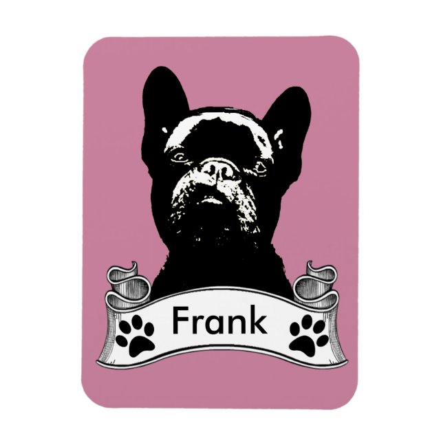 French Bulldog Stencil Personalized Magnet (Vertical)