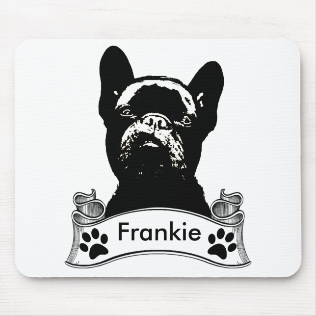 French Bulldog Stencil Personalized Mouse Pad (Front)