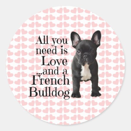 French Bulldog Stickers - Love