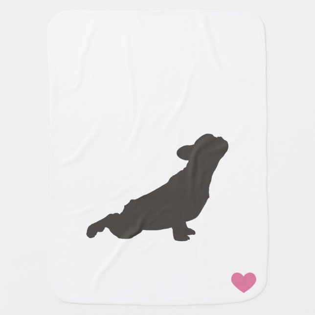 French Bulldog Stretching Pose Baby Blanket (Front)