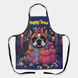 French Bulldog String Lights Christmas Apron