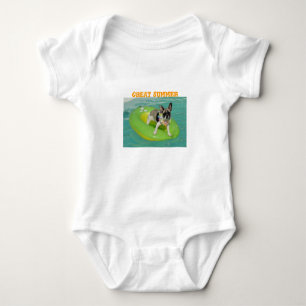 French Bulldog Summer French Bulldog Baby Bodysuit