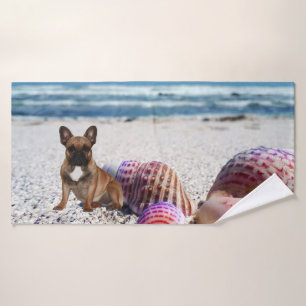 French Bulldog Summer French Bulldog Bath Towel