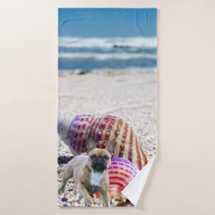 French Bulldog Summer French Bulldog Bath Towel