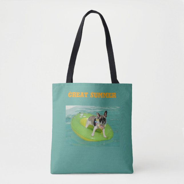 French Bulldog Summer French Bulldog Tote Bag (Front)