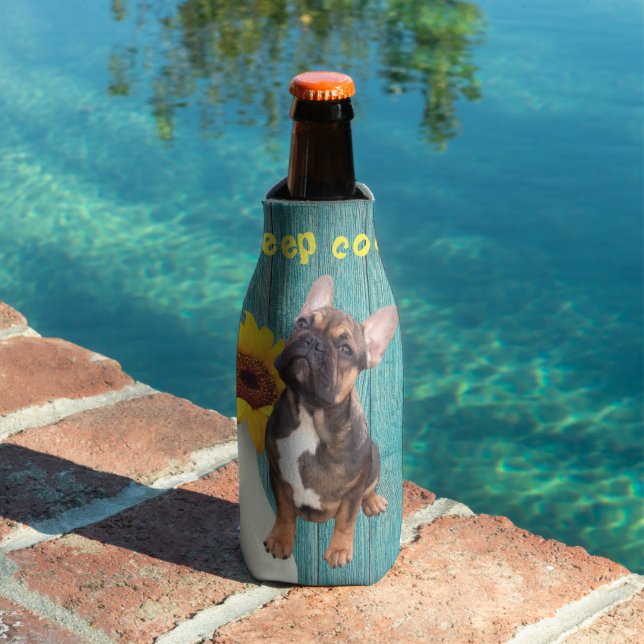 French Bulldog Sunflower Gift Bottle Cooler (In Situ Pool)