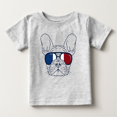 French bulldog sunglasses design baby T_Shirt