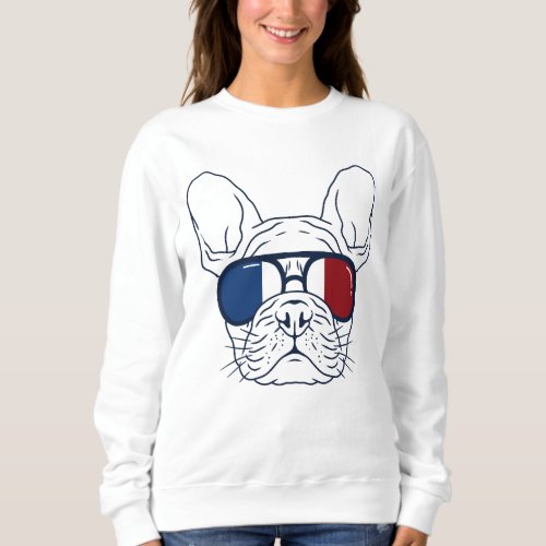 French bulldog sunglasses design sweatshirt