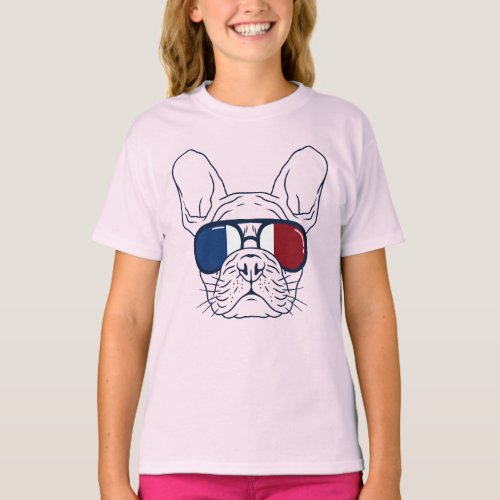 French bulldog sunglasses design T_Shirt