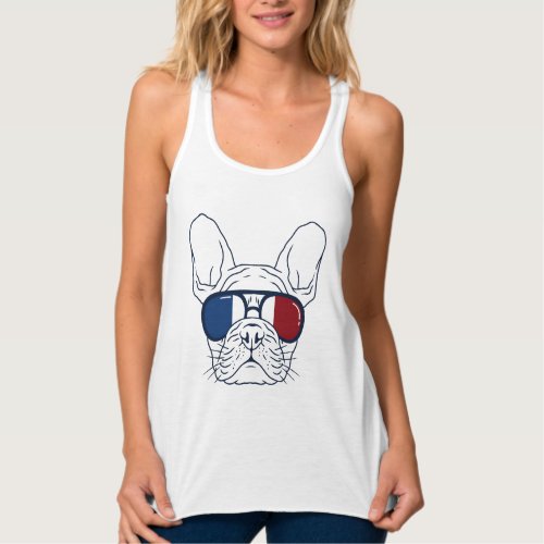 French bulldog sunglasses design tank top