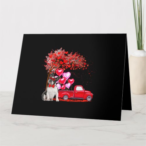 French Bulldog Sunglasses Hearts Tree Pickup Truck Card