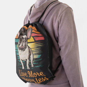 French Bulldog Sunset Chill Drawstring Bag