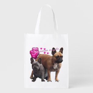French bulldog Sweet Angel Grocery Bag