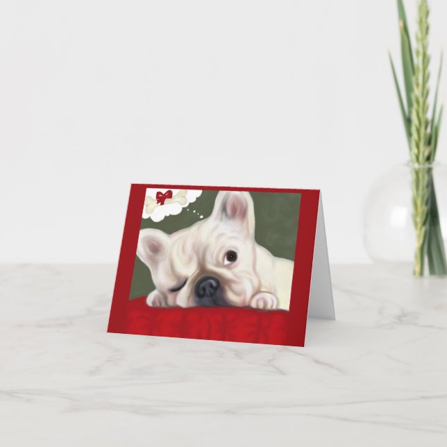 French Bulldog Sweet Dreams Holiday Card (Front)