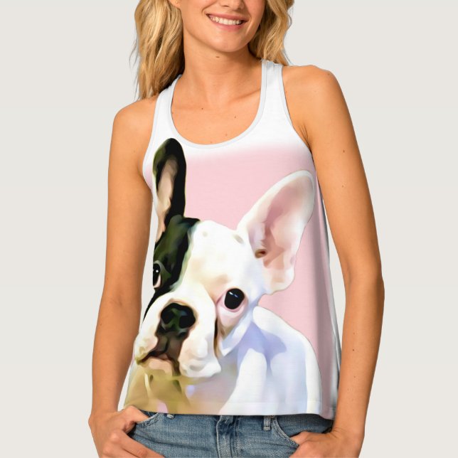 French Bulldog T-shirt | All-Over Print Tank (Front)