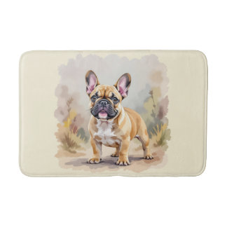 French Bulldog Tan Fawn-Colored Cute Frenchie Dog Bath Mat