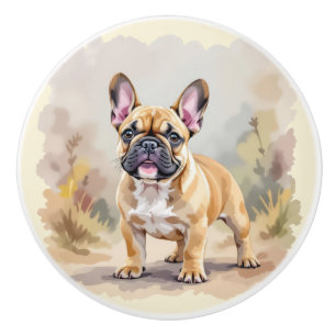 French Bulldog Tan Fawn-Colored Cute Frenchie Dog Ceramic Knob