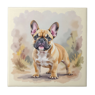 French Bulldog Tan Fawn-Colored Cute Frenchie Dog Ceramic Tile