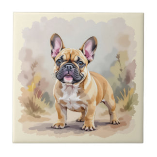 French Bulldog Tan Fawn-Colored Cute Frenchie Dog Ceramic Tile