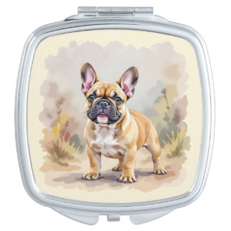 French Bulldog Tan Fawn-Colored Cute Frenchie Dog Compact Mirror