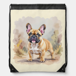French Bulldog Tan Fawn-Colored Cute Frenchie Dog Drawstring Bag