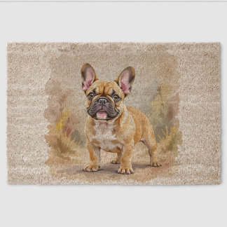 French Bulldog Tan Fawn-Colored Cute Frenchie Dog Fiber Doormat