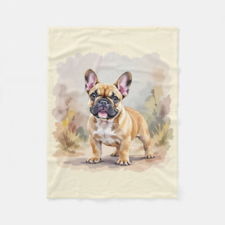 French Bulldog Tan Fawn-Colored Cute Frenchie Dog Fleece Blanket