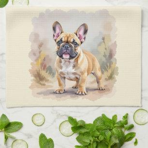 French Bulldog Tan Fawn-Colored Cute Frenchie Dog Kitchen Towel