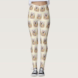 French Bulldog Tan Fawn-Colored Cute Frenchie Dog Leggings