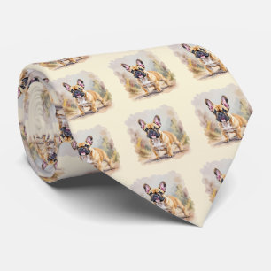 French Bulldog Tan Fawn-Colored Cute Frenchie Dog Neck Tie