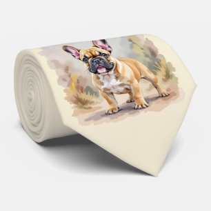 French Bulldog Tan Fawn-Colored Cute Frenchie Dog Neck Tie