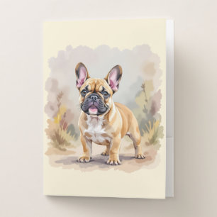 French Bulldog Tan Fawn-Colored Cute Frenchie Dog Pocket Folder