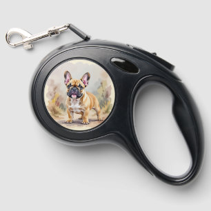 French Bulldog Tan Fawn-Colored Cute Frenchie Dog Retractable Pet Leash
