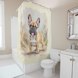 French Bulldog Tan Fawn-Colored Cute Frenchie Dog Shower Curtain