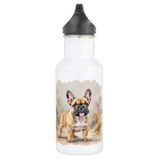 French Bulldog Tan Fawn-Colored Cute Frenchie Dog Stainless Steel Water Bottle