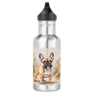 French Bulldog Tan Fawn-Colored Cute Frenchie Dog Stainless Steel Water Bottle