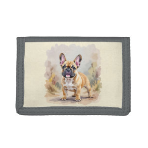 French Bulldog Tan Fawn-Colored Cute Frenchie Dog Tri-fold Wallet