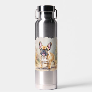 French Bulldog Tan Fawn-Colored Cute Frenchie Dog Water Bottle