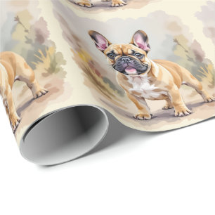 French Bulldog Tan Fawn-Colored Cute Frenchie Dog Wrapping Paper