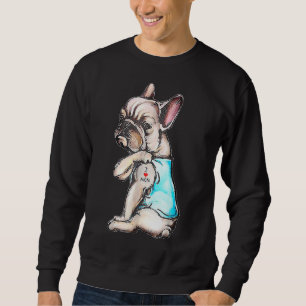 French Bulldog Tattoo I Love Mom Dog Mother's Day Sweatshirt