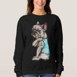 French Bulldog Tattoo I Love Mom Dog Mother's Day Sweatshirt