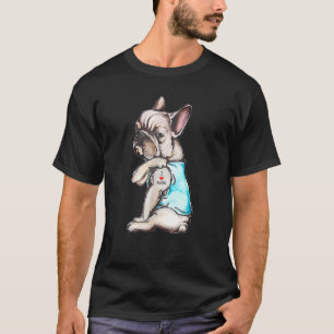 French Bulldog Tattoo I Love Mom Dog Mother's Day T-Shirt