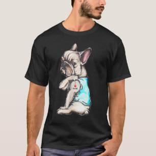French Bulldog Tattoo I Love Mom Dog Mother's Day T-Shirt